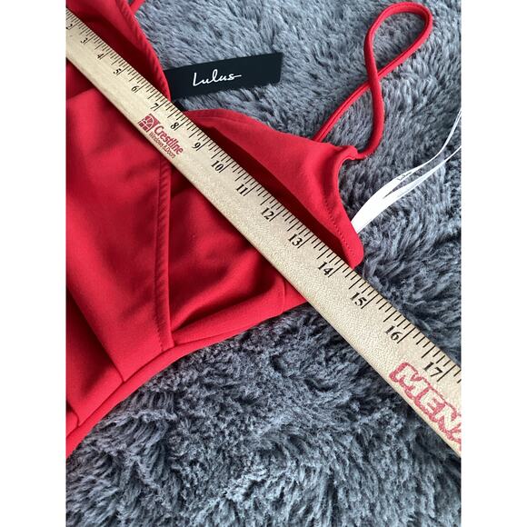 NWT Lulus Women's Sweetest Admirer Ruched Surplice Maxi Dress Red Size Small - Picture 12 of 13